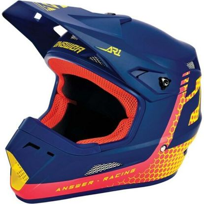 ANSWER RACING AR1 CHARGE HELMET - MIDNIGHT BLUE/YELLOW/PINK