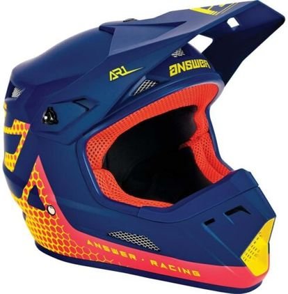ANSWER RACING AR1 CHARGE YOUTH HELMET -  BLUE/YELLOW/PINK 446107
