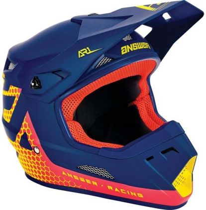 ANSWER RACING AR1 CHARGE HELMET - MIDNIGHT BLUE/YELLOW/PINK