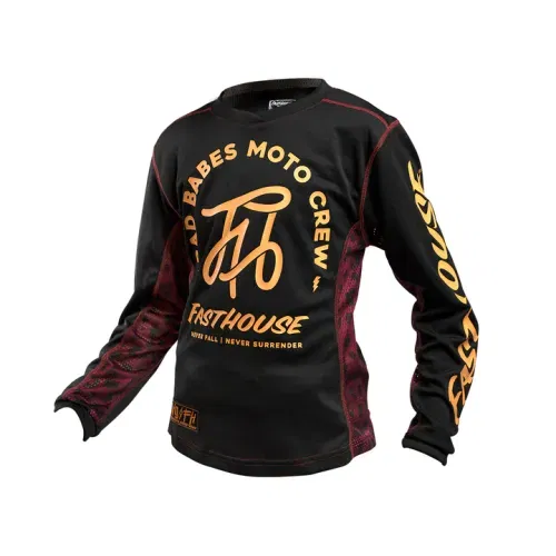 Fasthouse Grindhouse Golden Script Girl's Jersey - Black - Youth Large