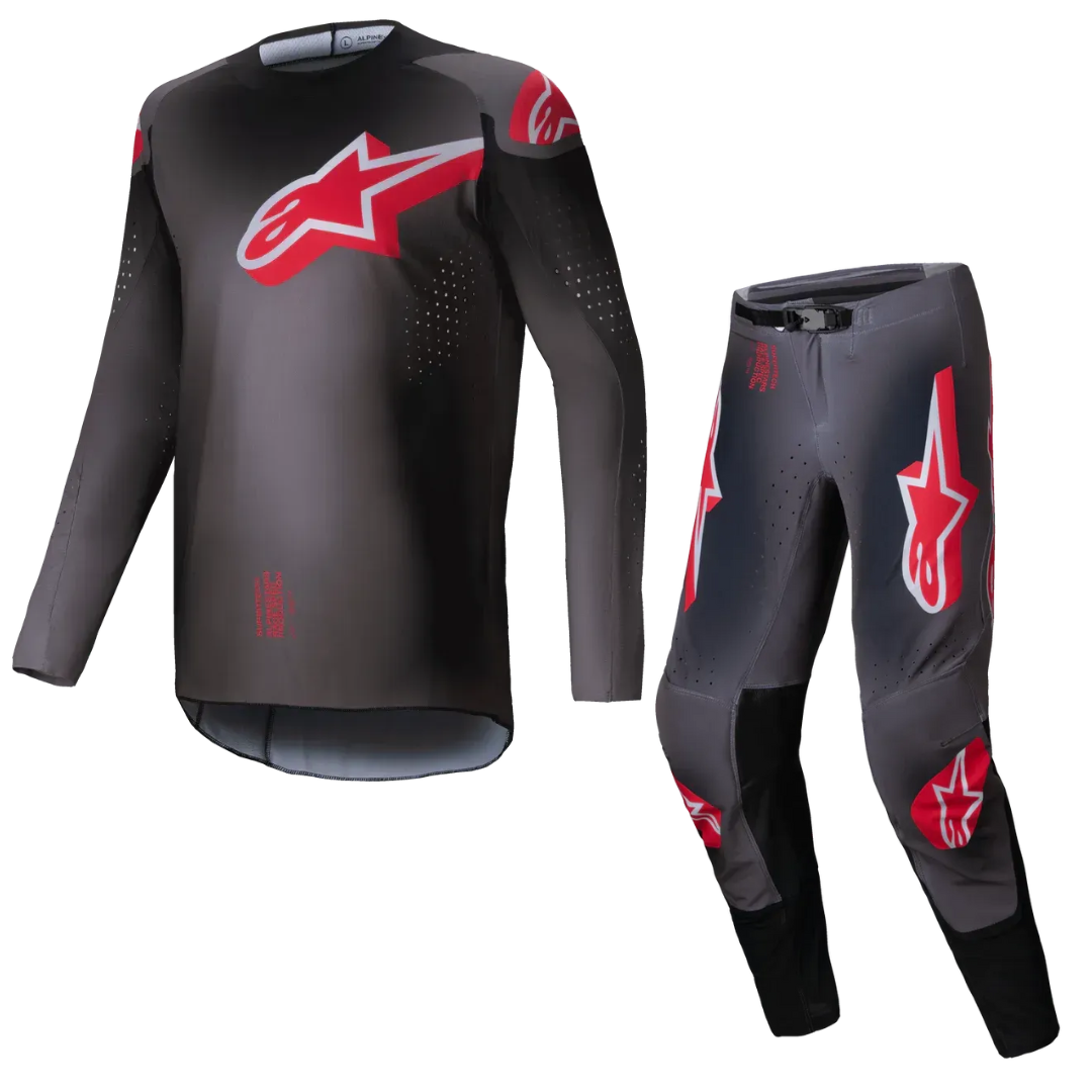 2025 ALPINESTARS SUPERTECH LIPAN SMOKE/BRIGHT RED JERSEY + PANT SET