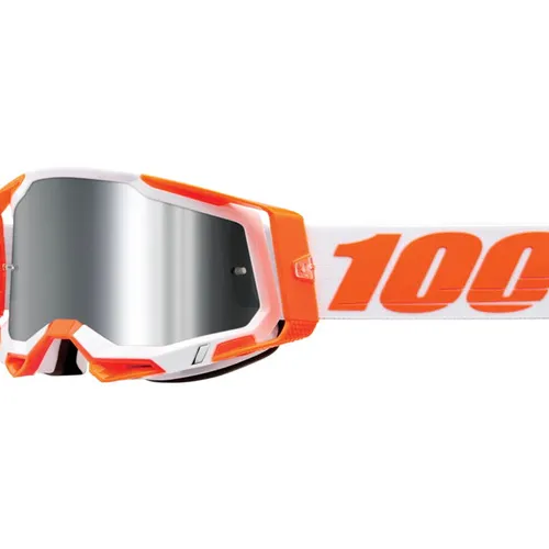 	100% Racecraft 2 Goggles Orange with Flash Silver Mirror Lens