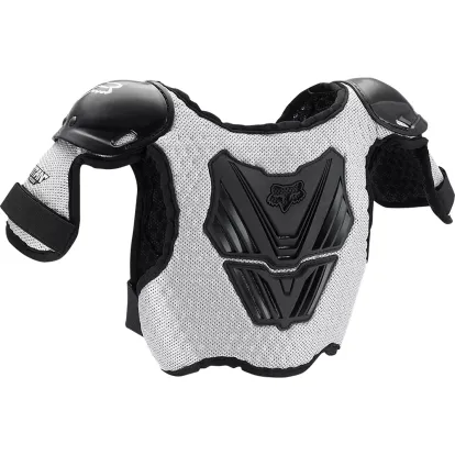 FOX RACING PEEWEE TITAN ROOST DEFLECTOR (BLACK/SILVER) 06053-464-S/M