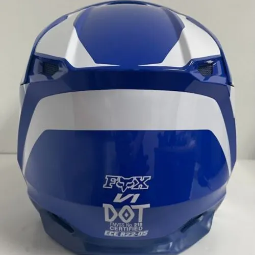 USED Fox Racing V1 Prix Dirt Bike MX SXS Helmet - Blue 