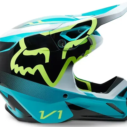 FOX RACING V1 LEED TEAL HELMET - ADULT SIZES
