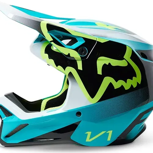 FOX RACING V1 LEED TEAL HELMET - ADULT SIZES