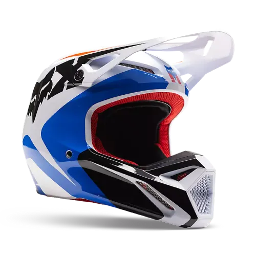 FOX RACING Fox Racing 2022 V1 Helmet/SKEW - WHT/RD/BLU