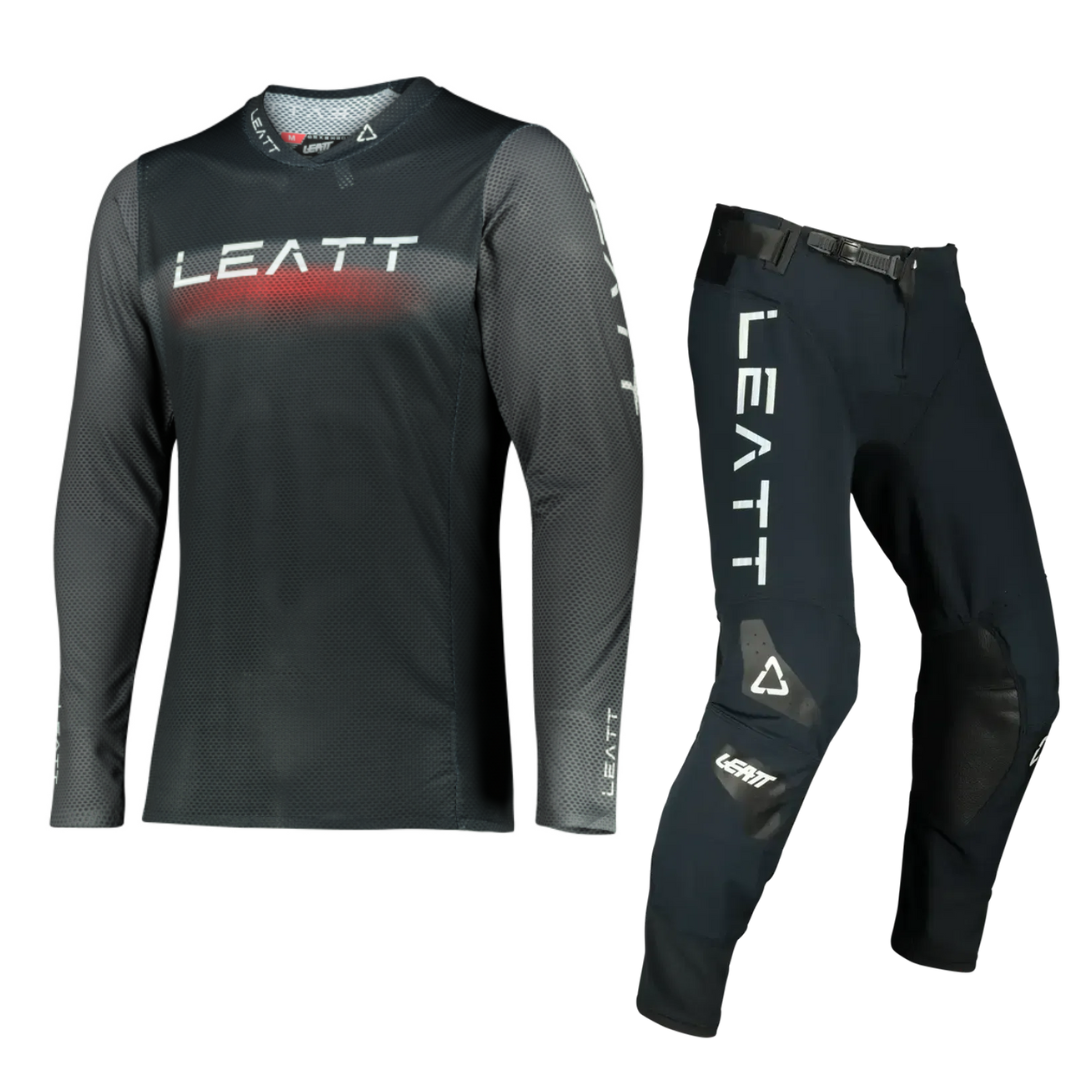 Leatt Moto Black 5.5 UltraWeld Jersey + 5.5 I.K.S Pant Set
