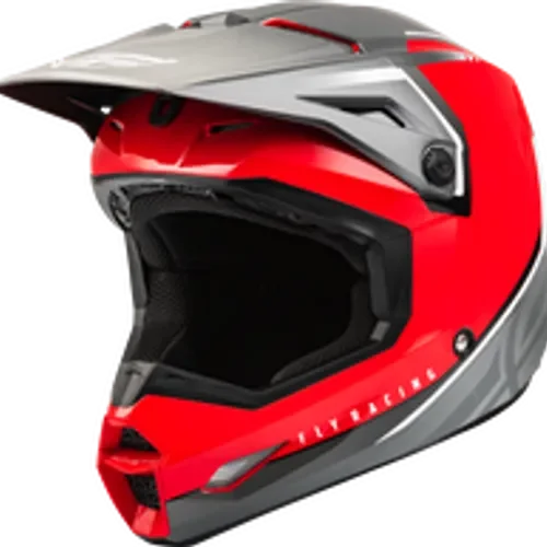 FLY RACING YOUTH KINETIC VISION HELMET RED/GREY YOUTH SIZES 73-8653Y