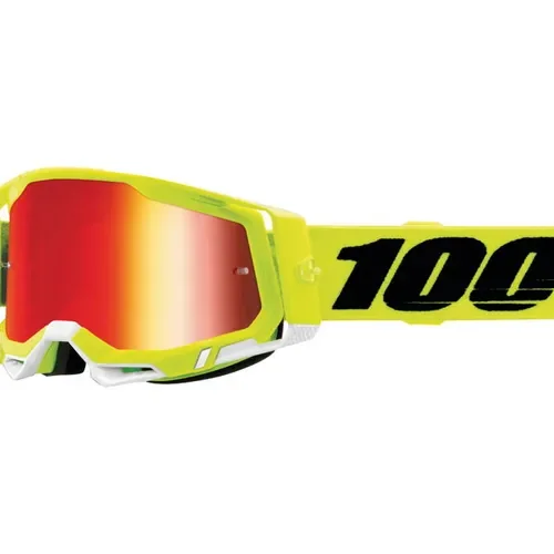 	100% Racecraft 2 Goggles Yellow with Red Mirror Lens