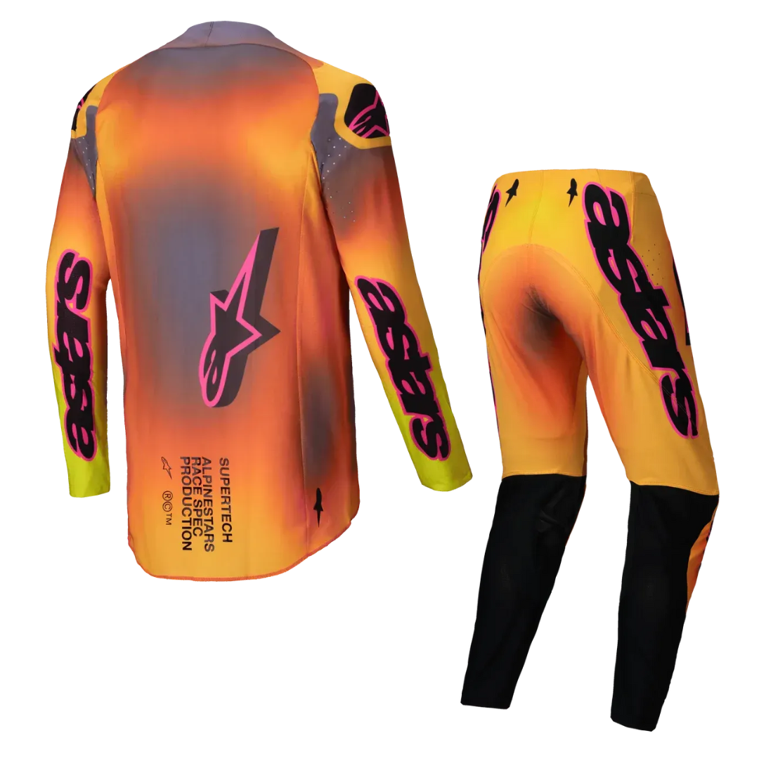 2025 ALPINESTARS SUPERTECH LIPAN YELLOW/PINK JERSEY + PANT SET