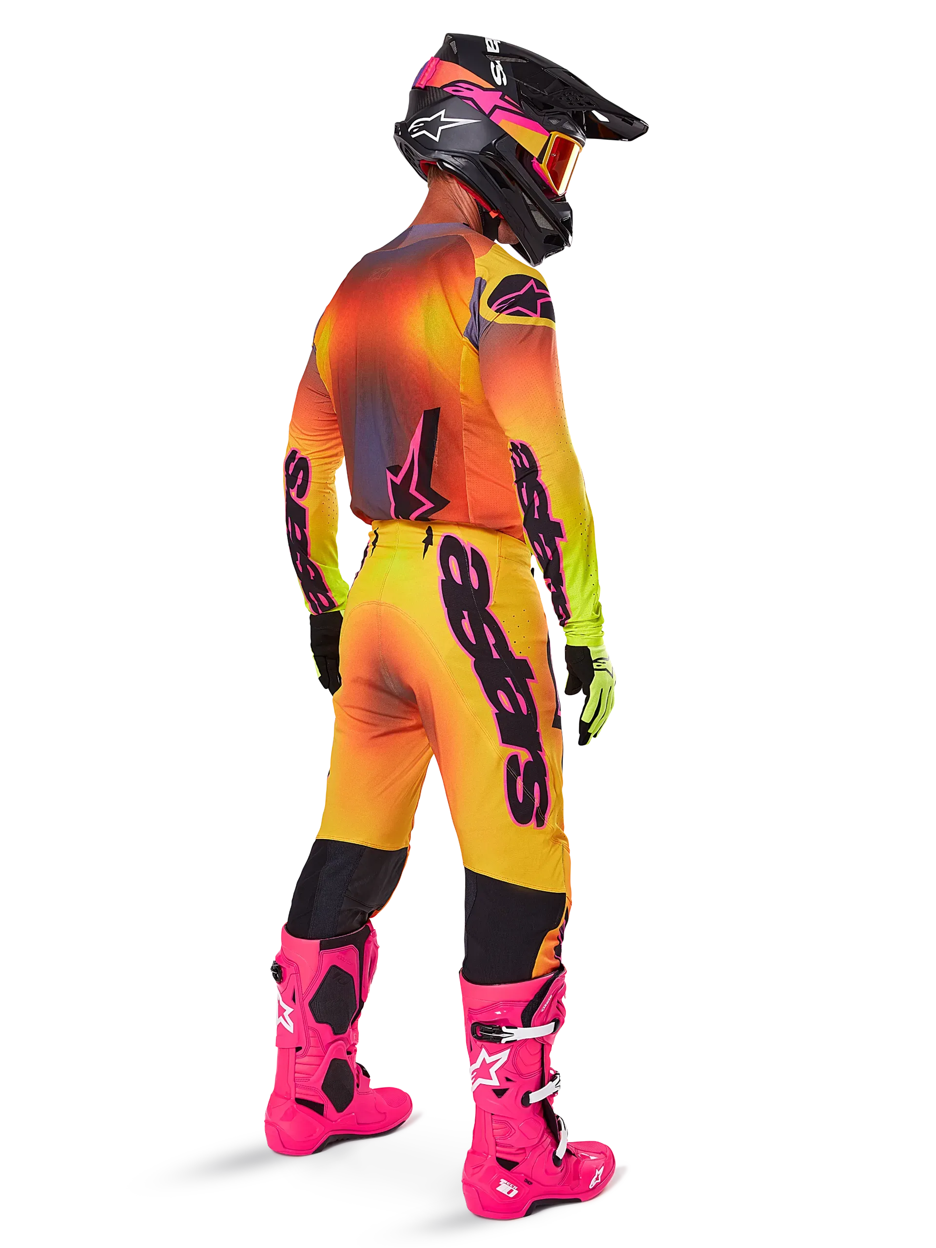 2025 ALPINESTARS SUPERTECH LIPAN YELLOW/PINK JERSEY + PANT SET