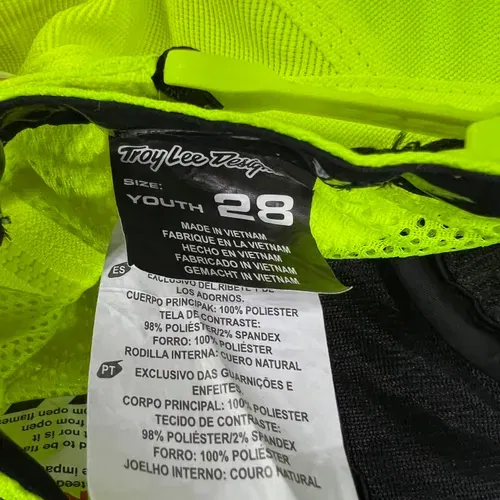 USED TROY LEE YOUTH GP MONO PANTS SIZE 28