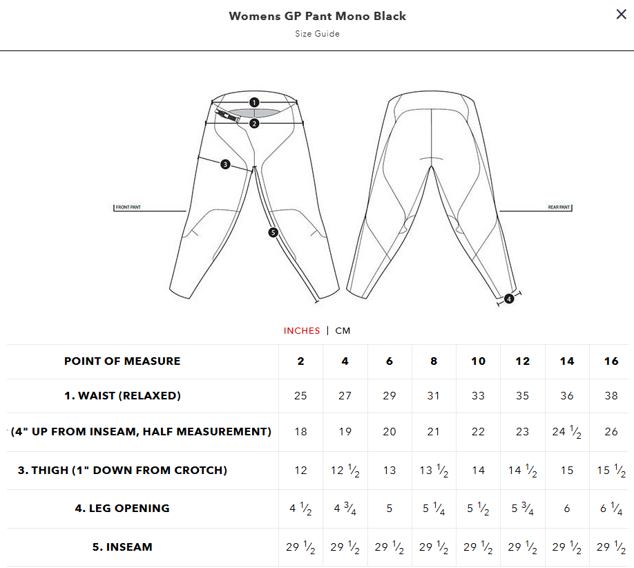 WOMENS GP PANT MONO BLACK 20849002