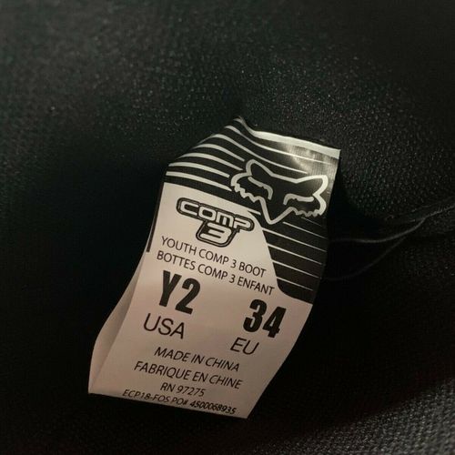 Fox Racing Youth Comp 3 Boots Size Y2