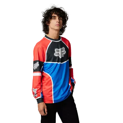 Fox Racing Bayl Long Sleeve Jersey Tee (Fluorescent Red) 29956-110-