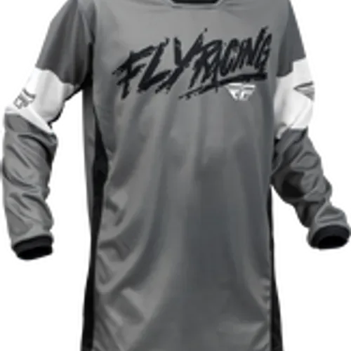 FLY RACING YOUTH KINETIC KHAOS JERSEY GREY/BLACK/WHITE  YOUTH SIZES