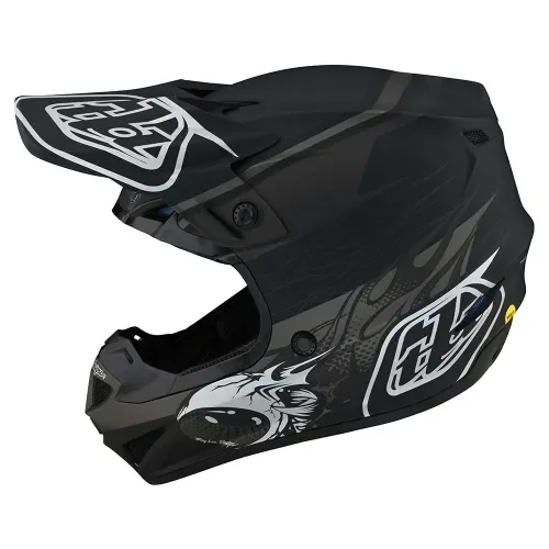 Troy Lee Designs SE4 Polyacrylite Helmet (Skooly Black) (Small)