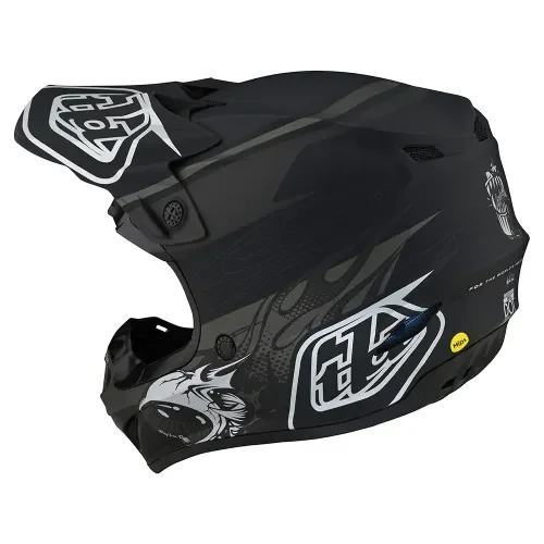 Troy Lee Designs SE4 Polyacrylite Helmet (Skooly Black) (XXL)