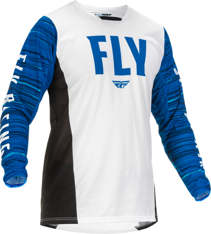 FLY RACING KINETIC WAVE JERSEY WHITE/BLUE - ON SALE!