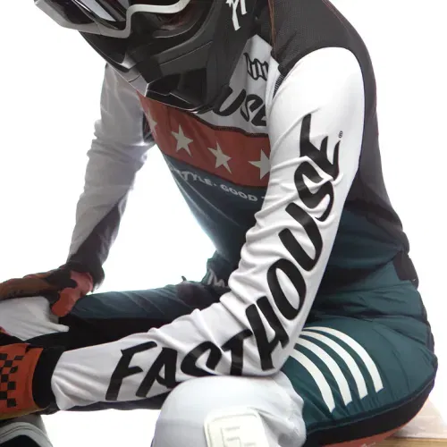 Fasthouse Elrod Astre Women's Jersey - White/Slate - Women's XL
