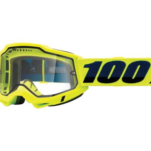 	100% Accuri 2 Enduro MTB Goggles Fluorescent Yellow with Clear Lens