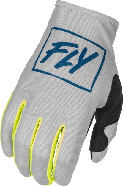 FLY RACING YOUTH LITE GLOVES - GREY/TEAL/HI-VIS - YOUTH SIZE