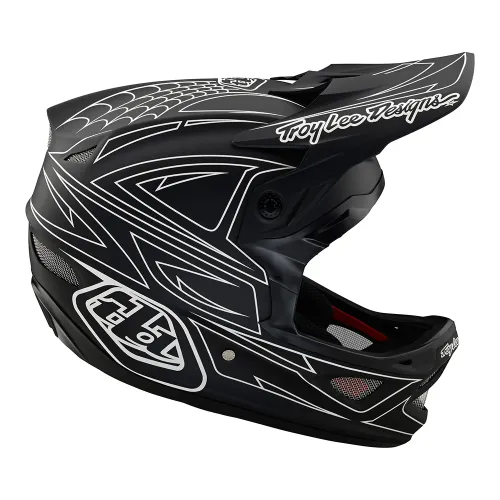 Troy Lee Designs D3 Fiberlite Helmet - Spiderstripe Black
