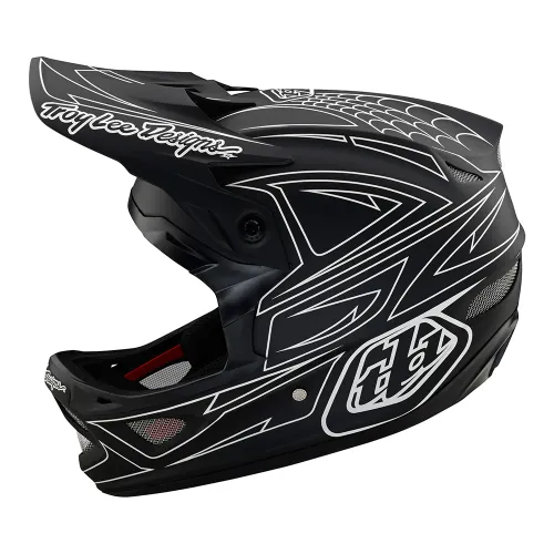 Troy Lee Designs D3 Fiberlite Helmet - Spiderstripe Black