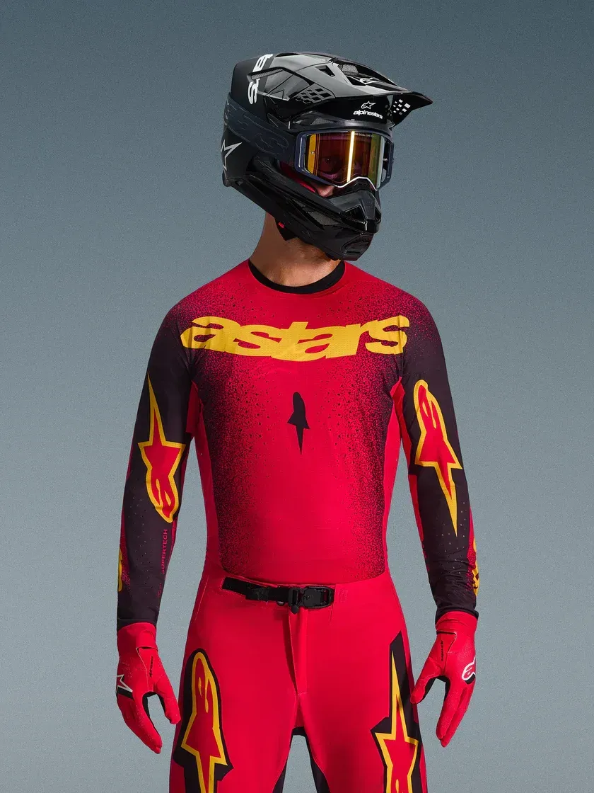 2026 Alpinestars Supertech Scenz Jersey - Red/Black/Yellow