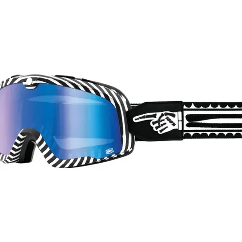 100% Barstow Goggles Death Spray with Blue Mirror Lens