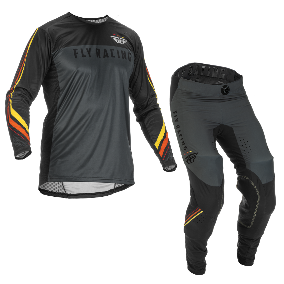 FLY RACING LITE SPECIAL EDITION SPEEDER METAL/RED/YELLOW JERSEY + PANT SET
