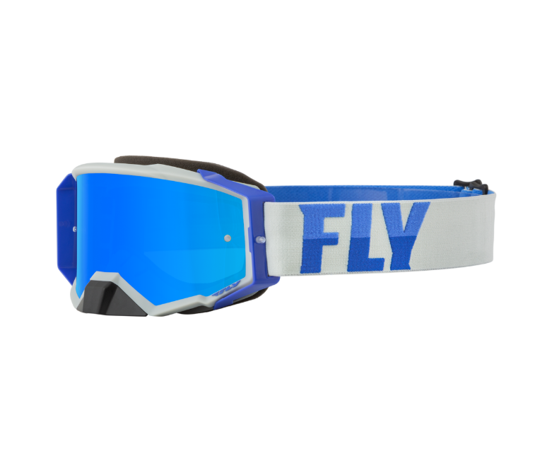 FLY RACING ZONE PRO GOGGLE GREY/BLUE W/ SKY BLUE MIRROR LENS 37-51893