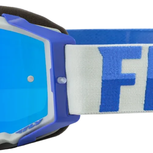 FLY RACING ZONE PRO GOGGLE GREY/BLUE W/ SKY BLUE MIRROR LENS 37-51893