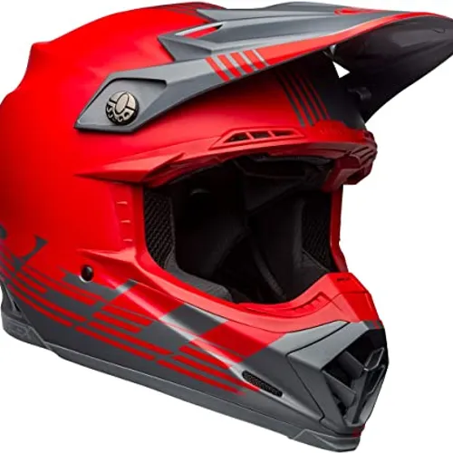 Bell Moto-9 Flex Dirt Helmet - Louver Matte Gray/Red - Adult Large - 7122612