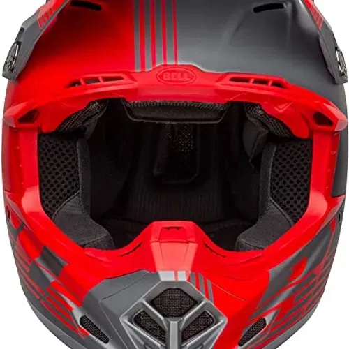 Bell Moto-9 Flex Dirt Helmet - Louver Matte Gray/Red - Adult Large - 7122612