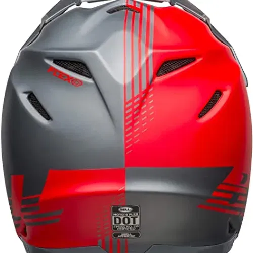 Bell Moto-9 Flex Dirt Helmet - Louver Matte Gray/Red - Adult Large - 7122612