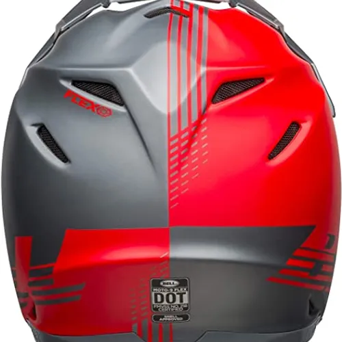 BELL Moto-9 Flex Dirt Helmet (Louver Matte Gray/Red - Large) 7122612
