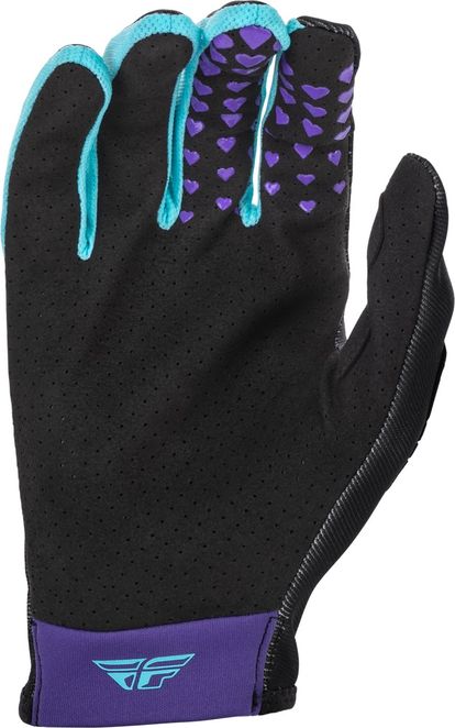 FLY RACING GIRL'S LITE GLOVES - BLACK/AQUA - YOUTH LARGE