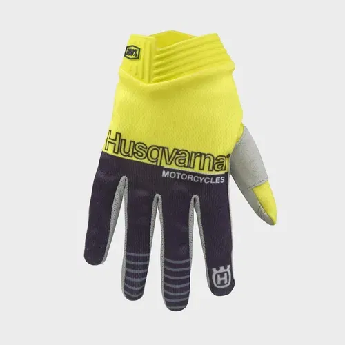 HUSQVARNA KIDS ITRACK RAILED GLOVES (BEIGE/YELLOW) ON SALE!