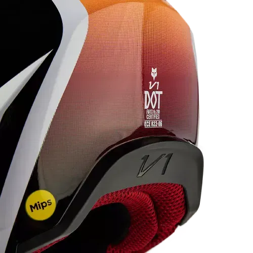 FOX RACING V1 FLORA HELMET [WHITE/BLACK]