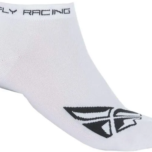 Fly Racing Unisex-Adult No Show Socks (White/Black, Large/X-Large)