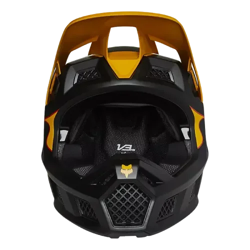 FOX RACING V3 RS SUPER TRICK HELMET [BLACK/YELLOW]