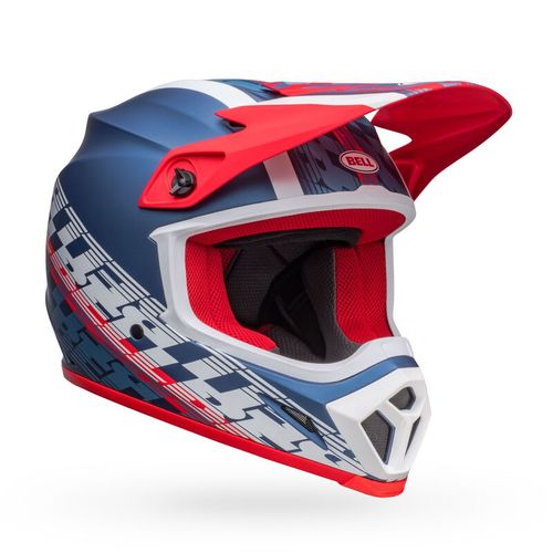 Bell MX-9 MIPS Helmet - Offset Matte Metallic Blue/White - Adult XL - 7136339