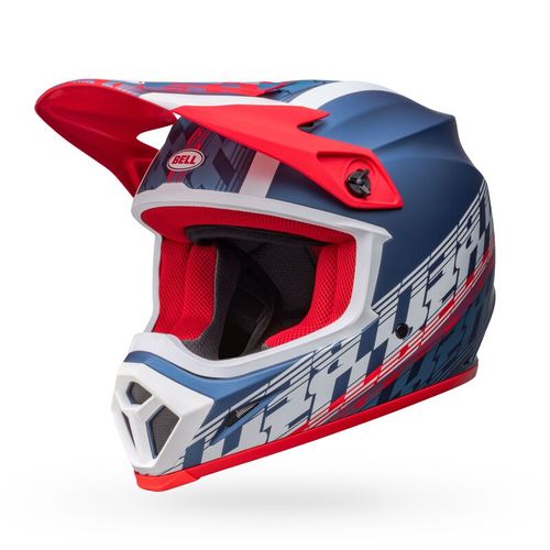 Bell MX-9 MIPS Helmet - Offset Matte Metallic Blue/White - Adult XL - 7136339