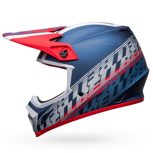 Bell MX-9 MIPS Helmet - Offset Matte Metallic Blue/White - Adult XL - 7136339