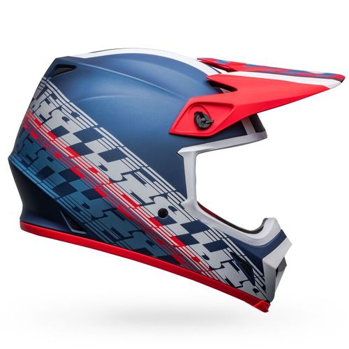 Bell MX-9 MIPS Helmet - Offset Matte Metallic Blue/White - Adult XL - 7136339