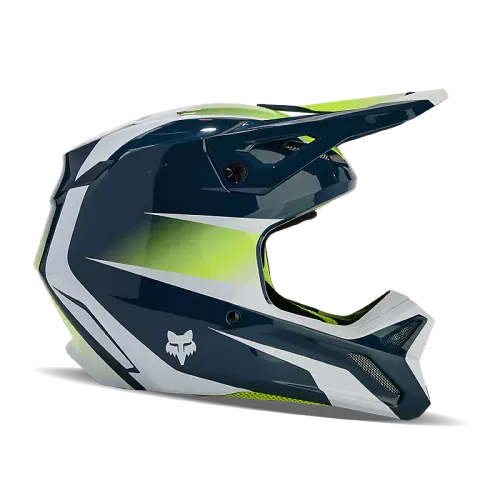 FOX RACING YOUTH V1 FLORA HELMET [DARK INDIGO BLUE]