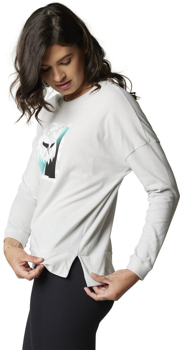 FOX RACING WOMENS DETONATE LS KNIT TOP LT GRY SIZE SMALL - 30025-097-S