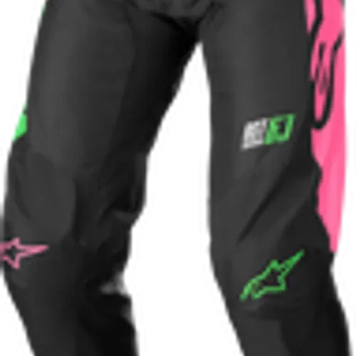 ALPINESTARS YOUTH RACER COMPASS PANTS (BLK/GRN NEON/PINK FLUO) YOUTH SIZES